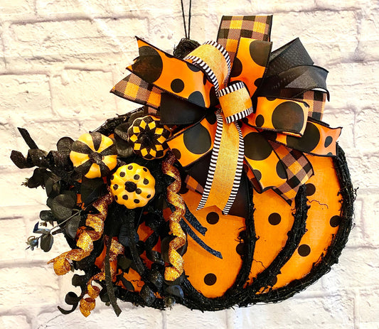 Halloween Pumpkin Door Hanger, Halloween Front Porch Hanger, Fall Pumpkin Door Hanger, Fall Pumpkin Front Porch Decoration