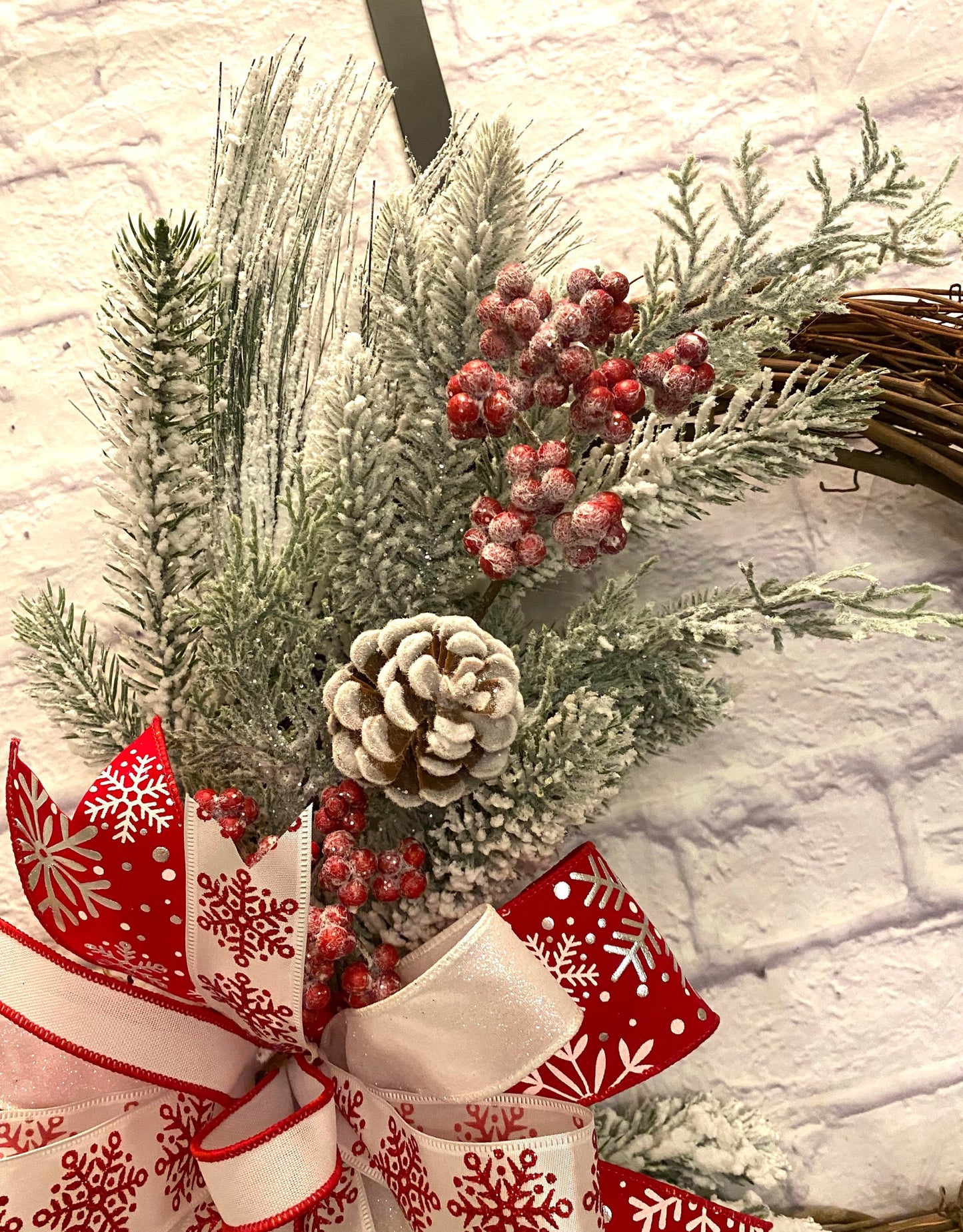 Winter Snowflake Grapevine Wreath, Christmas Snowflake Grapevine Wreath l, Winter Snowflake Twig Wreath, Christmas Snowflake Twig Wreath