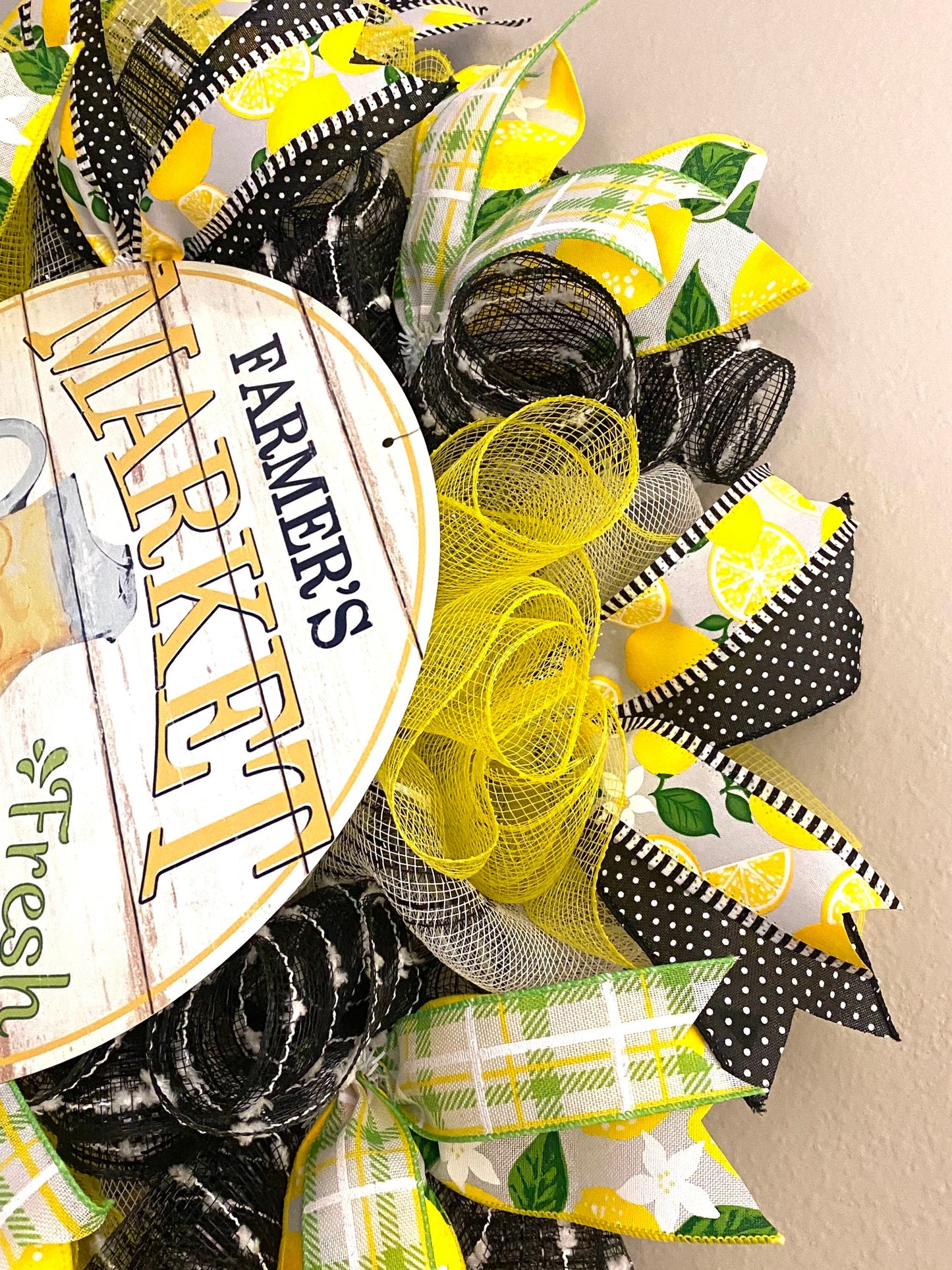 Lemonade Wreath for Door, Lemonade Wreath for Porch, Spring or Summer Lemonade Wreath for Home, Lemons Wreath for Door