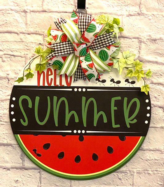 Hello Summer Door Hanger, Watermelon Summer Door Hanger, Hello Summer Home Decoration, Watermelon Summer Hime Decoration