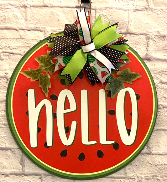 Hello Watermelon Door Hanger, Watermelon Door Hanger, Summer Door Hanger, Hello Watermelon Home Decoration, Hello Summer Home Decoration