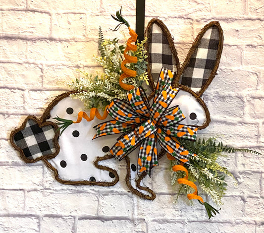Easter Bunny Door Hanger, Twig Easter Bunny Home Decoration, Grapevine Easter Bunny Home Decoration, Easter Bunny Porch Decoration,