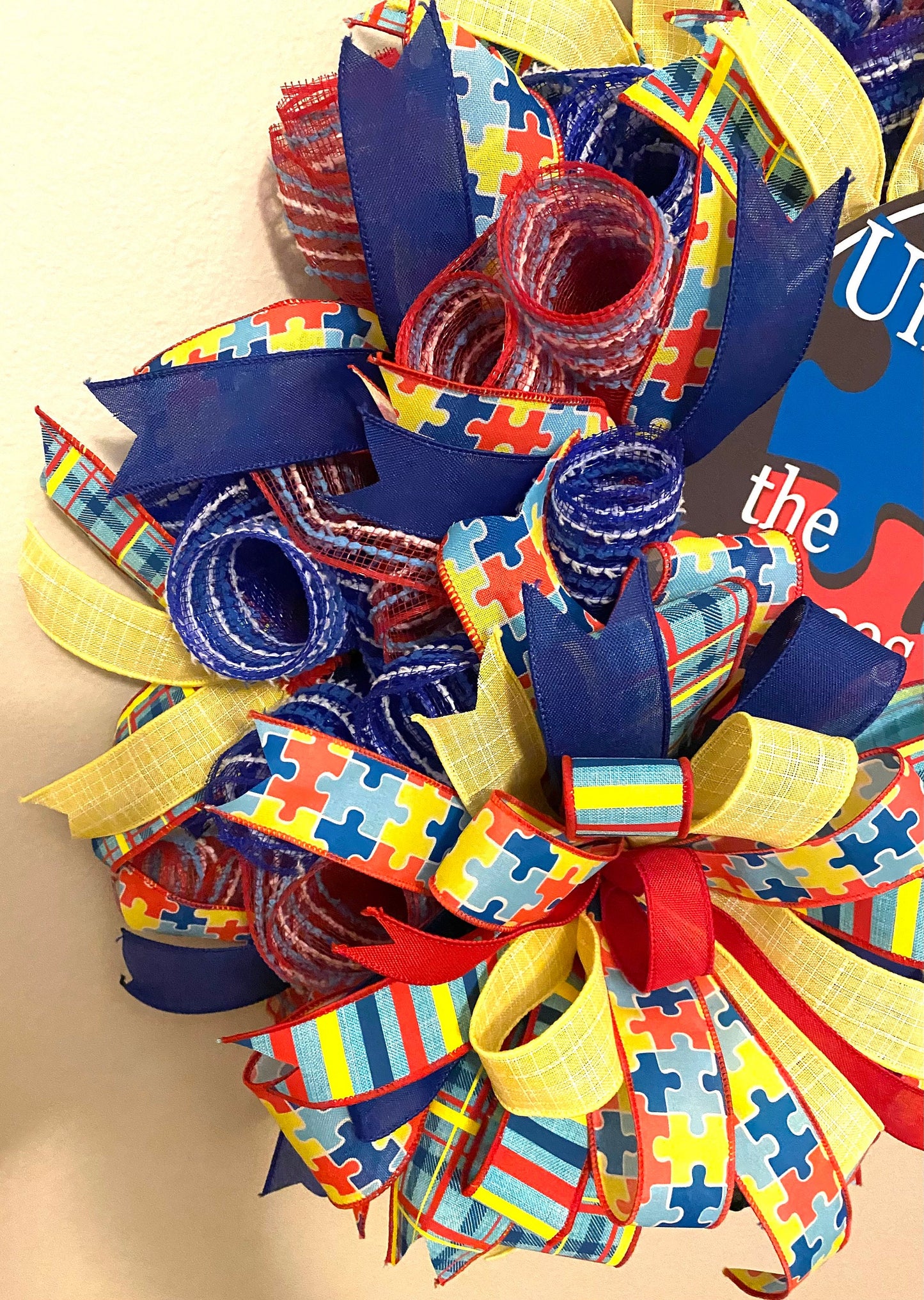 Autism Awareness Wreath for Door, Autism Awareness Wreath For Home, Autism Awareness Wreath for Porch, Autism Awareness Home Decoration