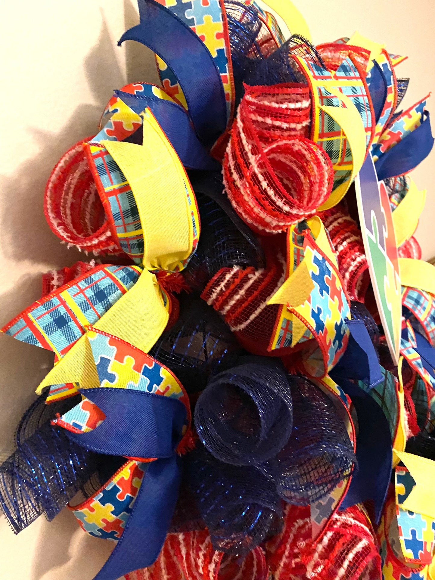 Autism Awareness Wreath for Front Door, Autism Awareness Wreath For Porch, Autism Awareness Home Decoration, Autism Awareness Door Hanger