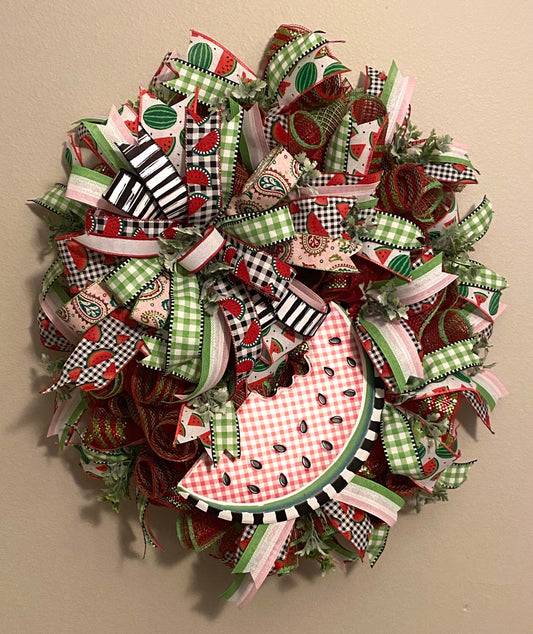 Watermelon Wreath for Front Door, Spring Watermelon Wreath for Front Door, Summer Watermelon Wreath for Front Door, Watermelon Decoration