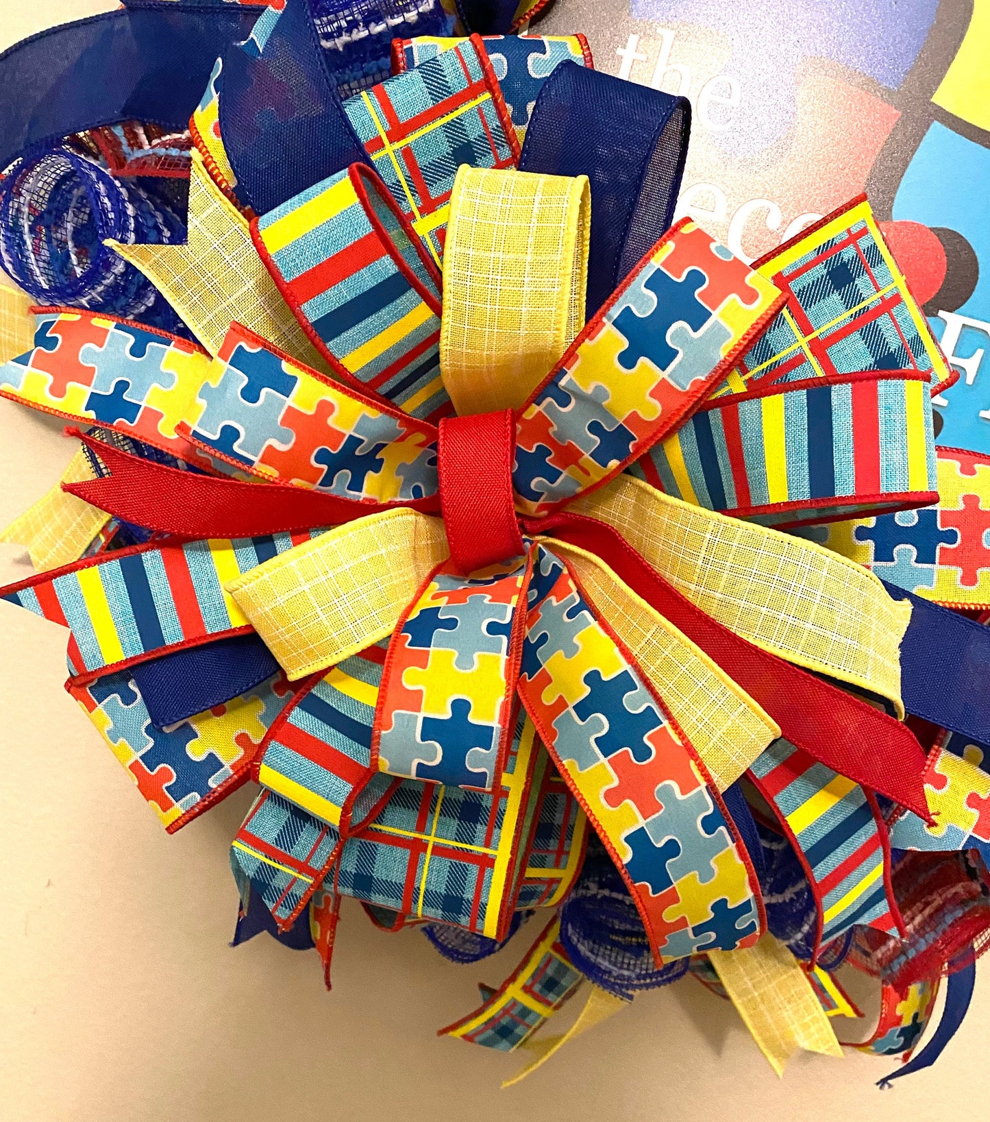 Autism Awareness Wreath for Door, Autism Awareness Wreath For Home, Autism Awareness Wreath for Porch, Autism Awareness Home Decoration