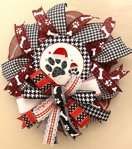 Christmas Dog Wreath for Door, Christmas Dog Door Hanger, Christmas Dog Home Decoration, Christmas Dog Door Decoration, Dog Porch Decoration