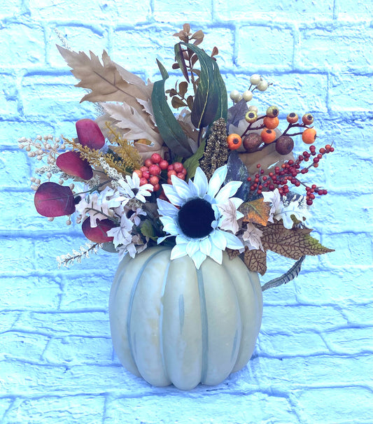 Pumpkin Home Decoration, Fall Pumpkin Centerpiece, Autumn Home Decoration, Autumn Pumpkin Centerpiece, Fall Floral Centerpiece, Fall Pumpkin