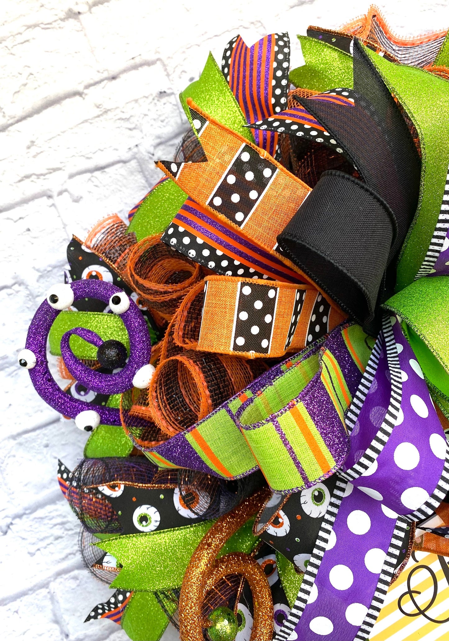 Whimsical Halloween Wreath, Happy Halloween Wreath, Whimsical Happy Halloween Wreath, Happy Halloween Door Hanger, Halloween Porch Decor