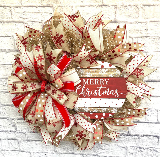 Farmhouse Merry Christmas Wreath, Rustic Merry Christmas Wreath, Christmas Wreath for Door, Merry Christmas Wreath for Door, Christmas Decor