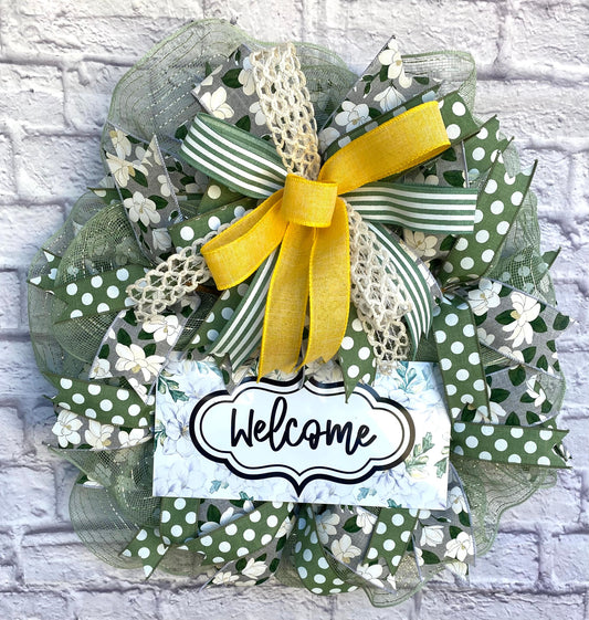 Everyday Welcome Wreath for Front Door, Everyday Door Hanger, Magnolia Wreath for Door, Everyday Porch Decoration, Magnolia Porch Decoration