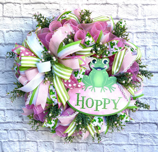 Summer Frog Wreath for Door, Summer Frog Door Hanger, Frog Porch Decoration, Frog Wreath, Frog Home Decoration, Summer Frog Decoration
