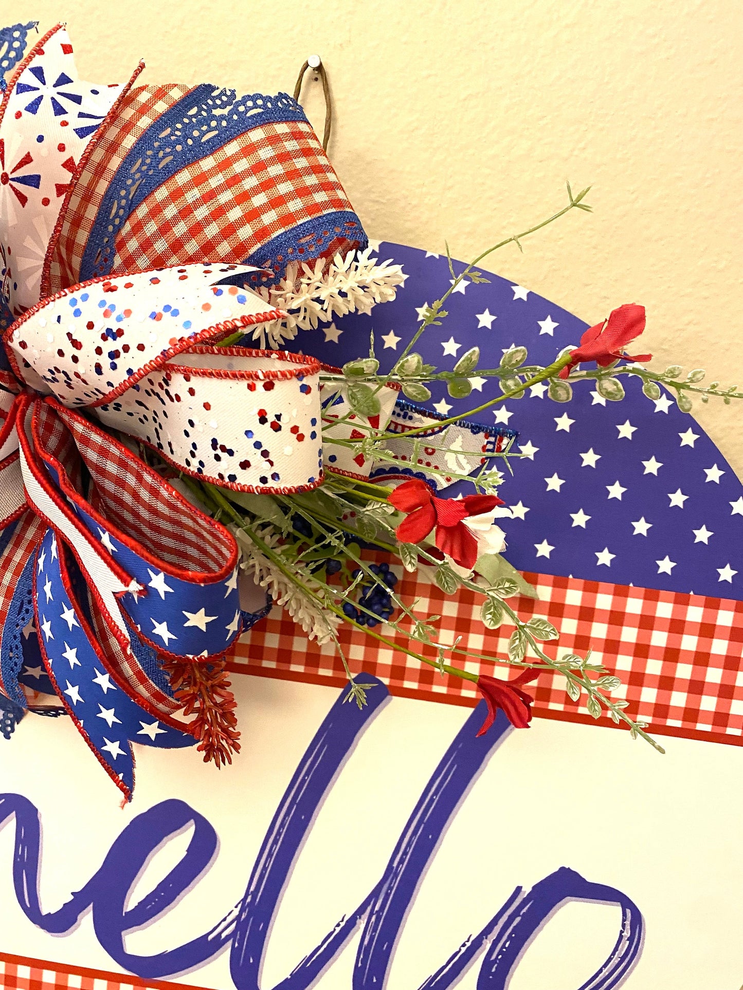 4th of July Decoration, Patriotic Door Hanger, 4th of July Porch Decoration, 4th of July Home Decor, Independence Day Decor,