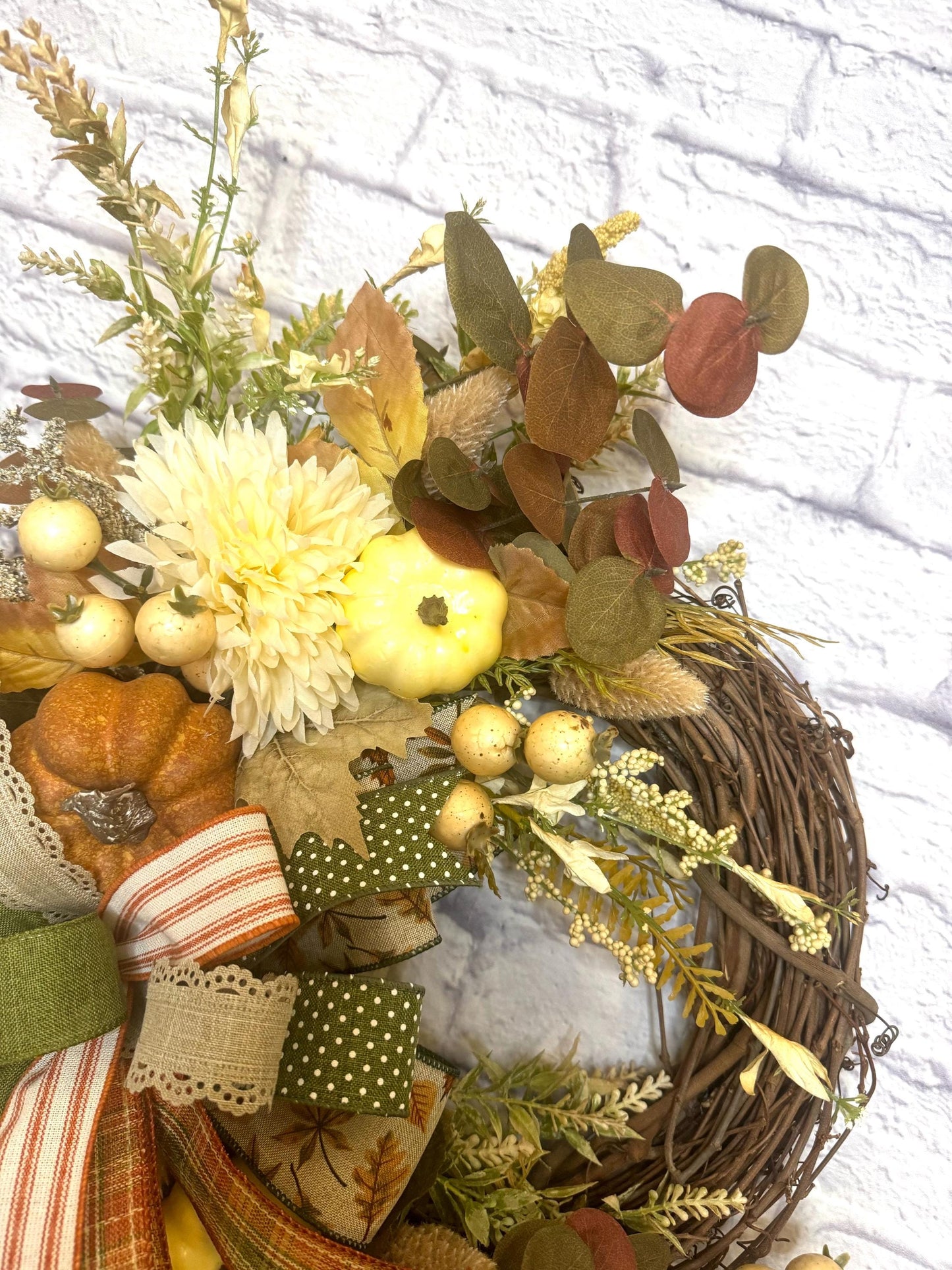 Fall Floral Grapevine Wreath, Autumn Floral Grapevine Wreath, Rustic Fall Pumpkin Decor, Fall Home Decoration, Thanksgiving Decoration