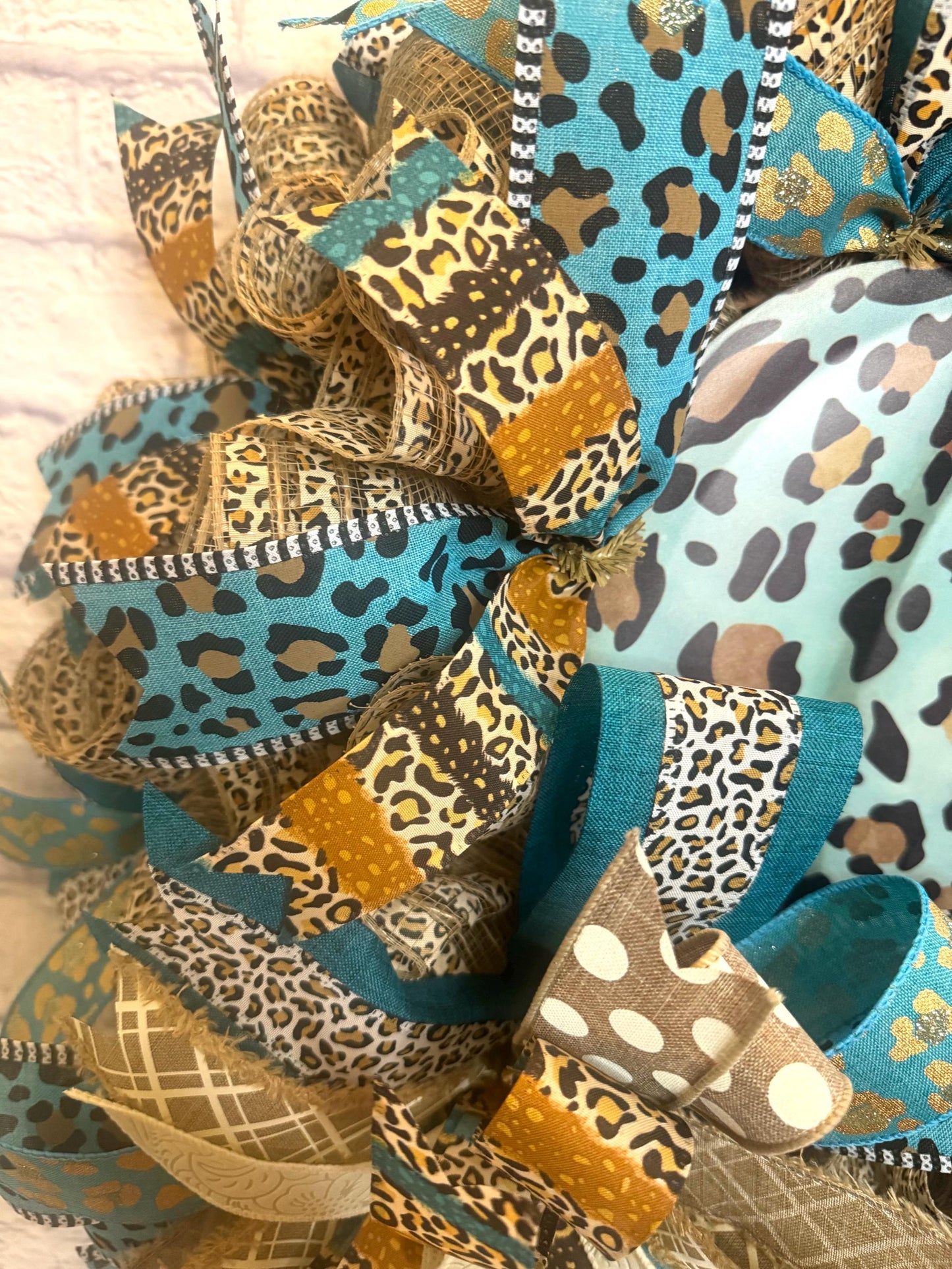 Fall Turquoise Wreath, Fall Pumkin Wreath for Door, Fall Leopard Print Pumpkin, Fall Pumkin Door Hanger, Fall Wreath, Fall Hone Decoration