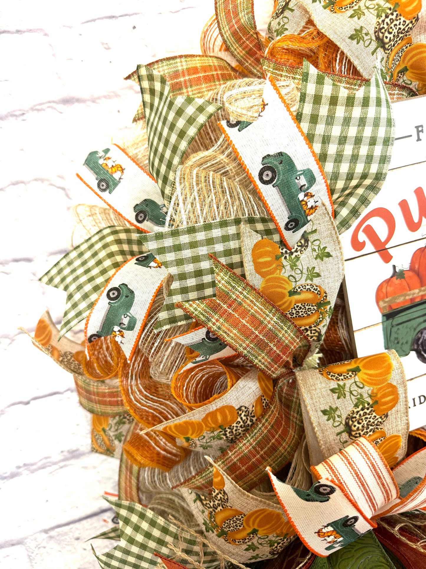 Farm Fresh Pumpkins Wreath, Farmhouse Fall Wreath, Fall Pumpkin Wreath for Door, Fall Pumpkin Door Hanger, Autumn Pumpkin Wreath