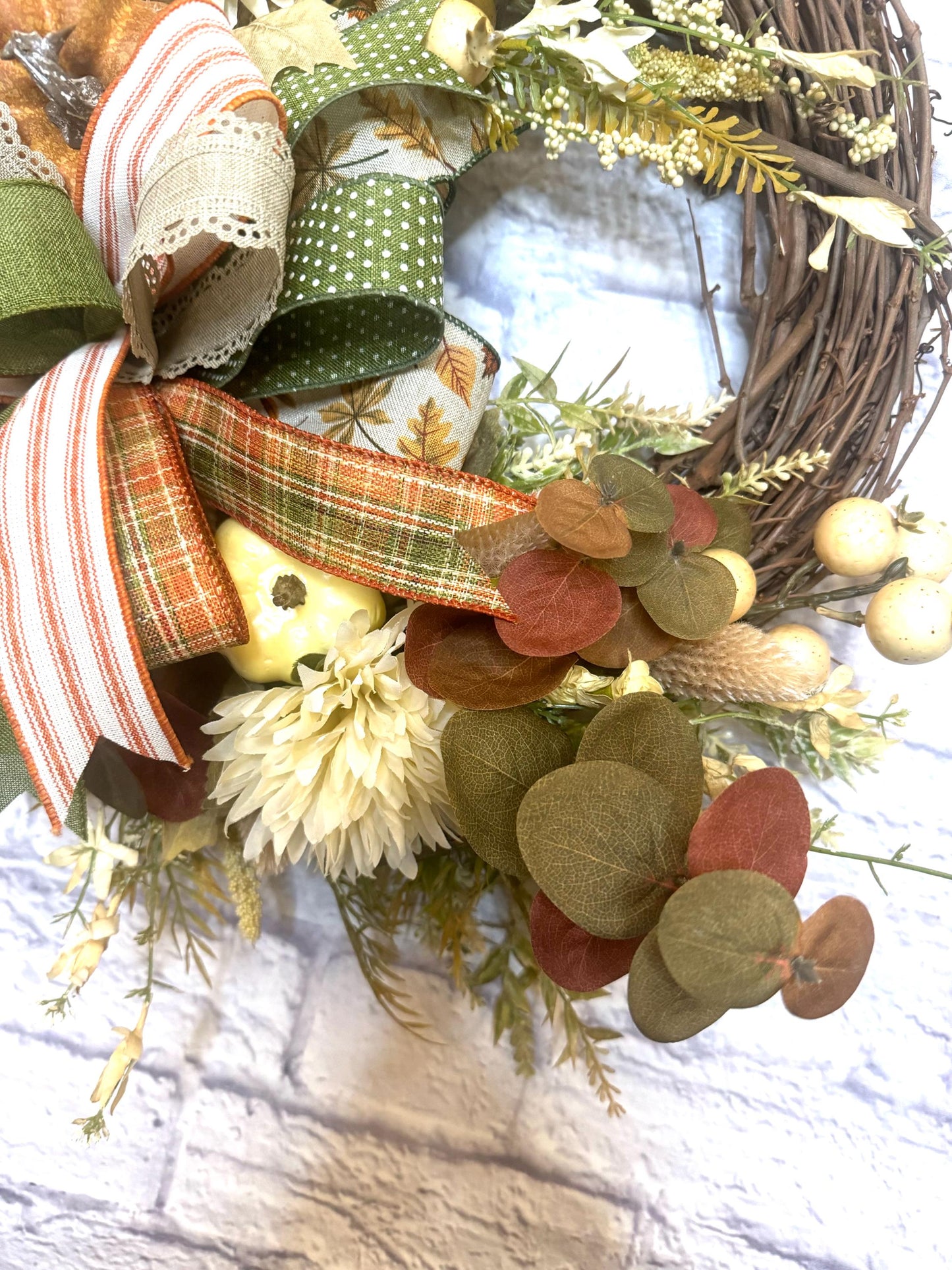 Fall Floral Grapevine Wreath, Autumn Floral Grapevine Wreath, Rustic Fall Pumpkin Decor, Fall Home Decoration, Thanksgiving Decoration