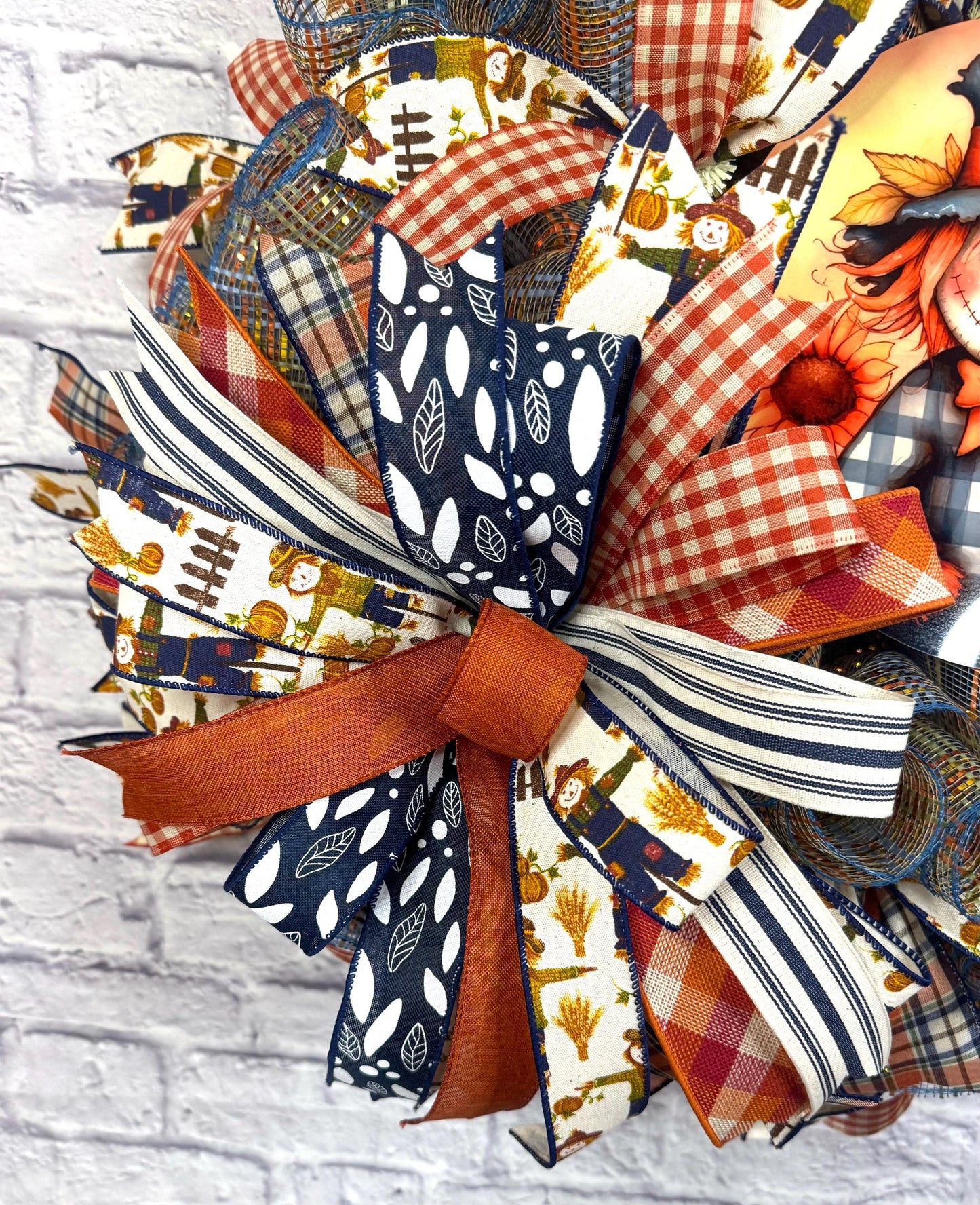 Fall Scarecrow Wreath, Fall Scarecrow Wreath for Door, Fall Scarecrow Door Hanger, Fall Porch Decoration, Fall Scarecrow Home Decor