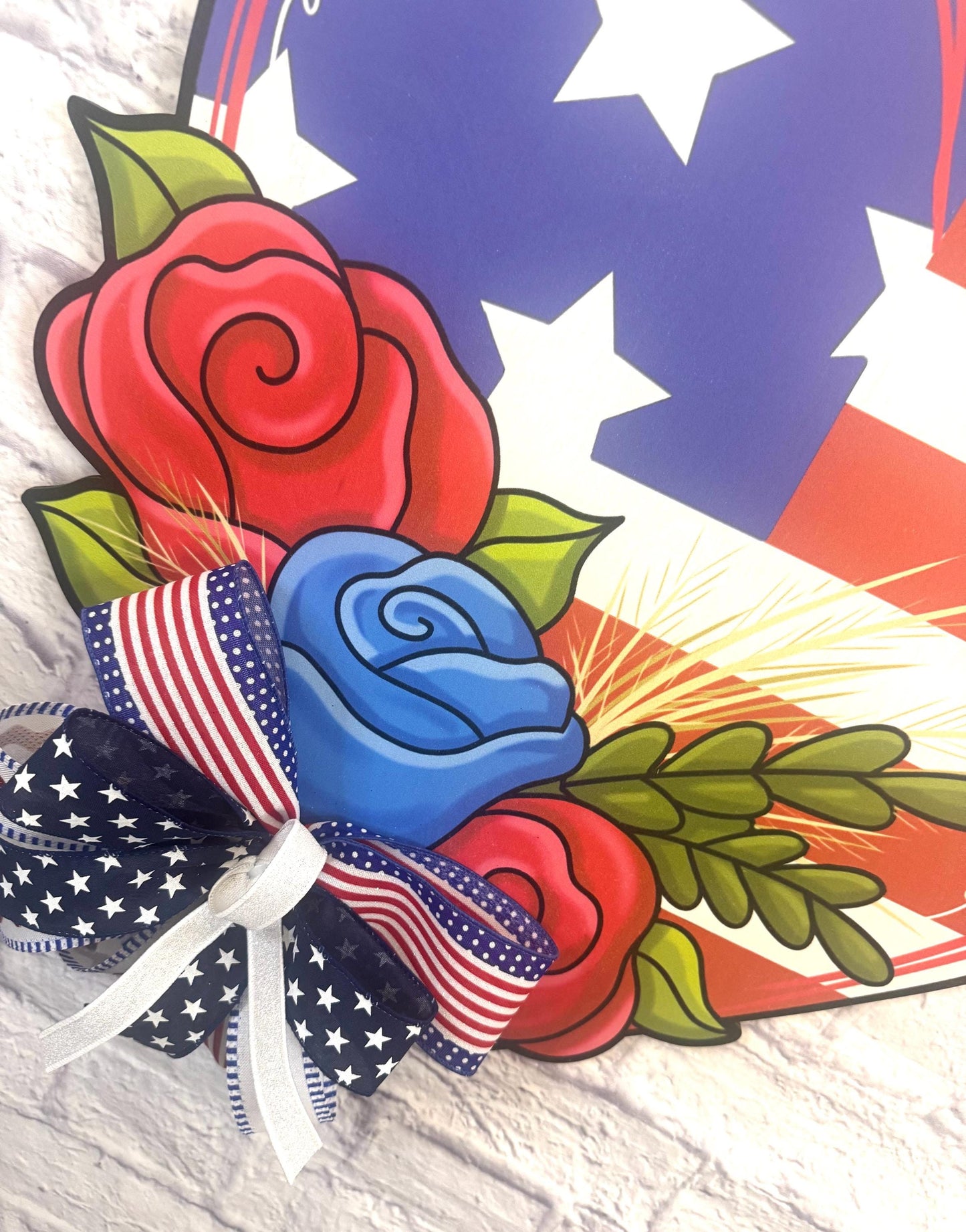 Patriotic Heart Door Hanger, Americana Flag Door Hanger, Patriotic Door Hanger, Patriotic Heart Porch Decor, Patriotic Stars and Stripes