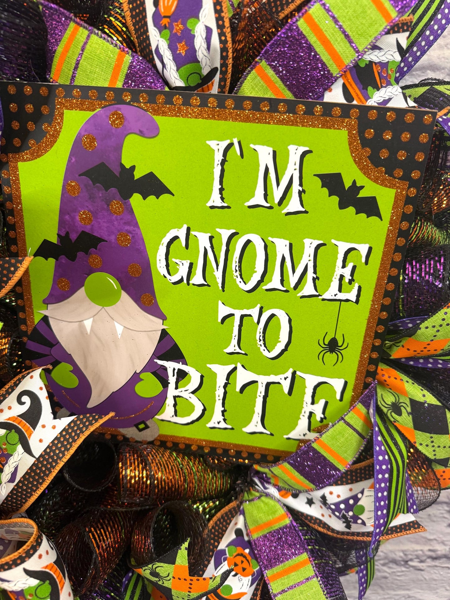 Halloween Gnome Wreath for Front Door, Halloween Dracula Wreath, Halloween Gnome Door Hanger, Halloween Gnome Porch Decor, Gnome Home Decor