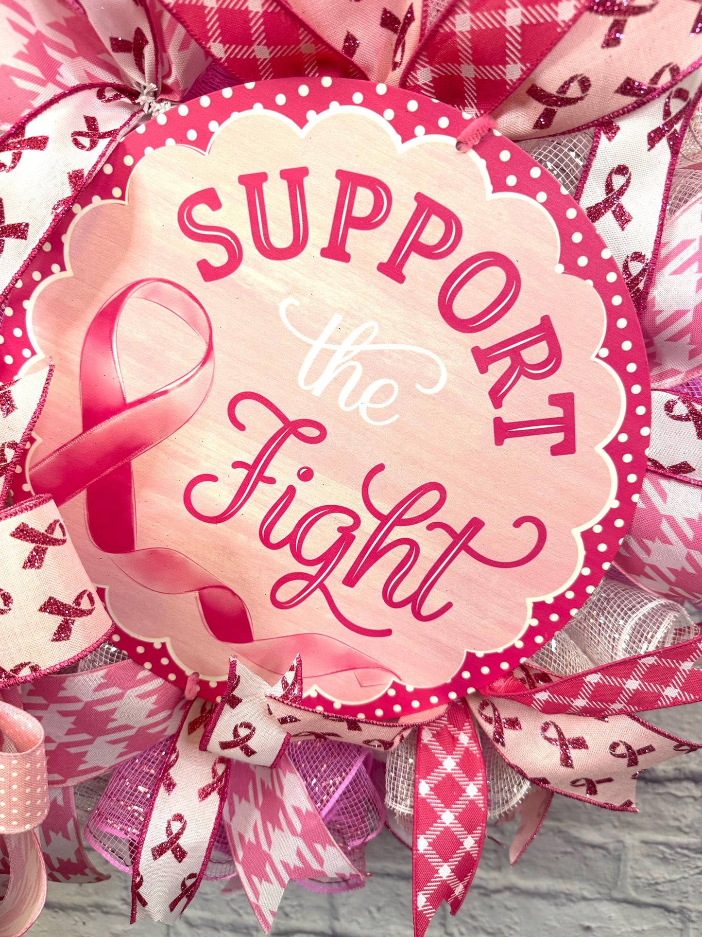 Breast Cancer Awareness Wreath, Breast Cancer Survivor Wreath, Breast Cancer Awareness Door Hanger, Breast Cancer Porch Decor, Breast Cancer