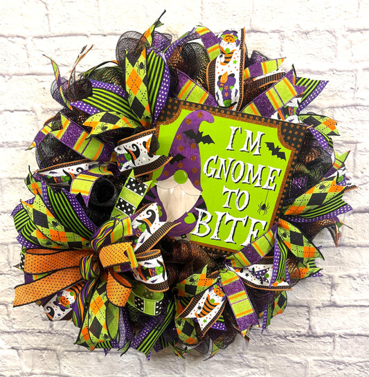 Halloween Gnome Wreath for Front Door, Halloween Dracula Wreath, Halloween Gnome Door Hanger, Halloween Gnome Porch Decor, Gnome Home Decor