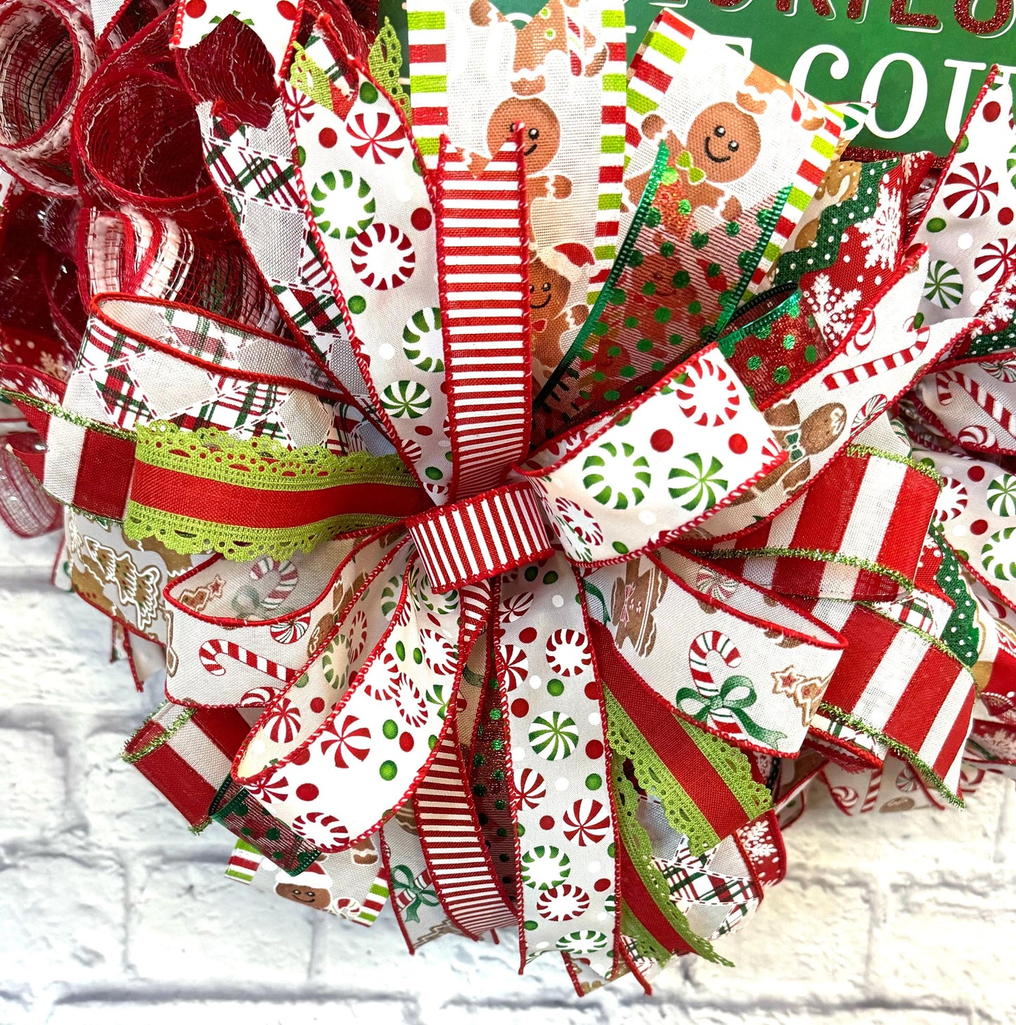 Christmas Calories Don’t Count Wreath, Christmas Wreath for Front Door. Gingerbread Christmas Wreath, Christmas Door Hanger