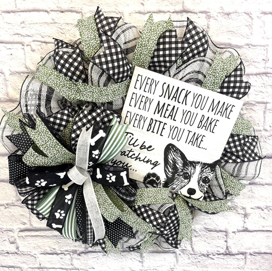 Dog Wreath for Front Door, Dog Lover Home Decor, Dog Door Hanger, Pet Owner Wreath, Dog Door Hanger, Dog Porch Decor, Pet Owner Home Decor