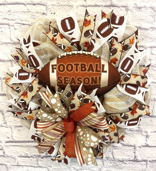 Football Wreath for Door, Football Season Home Decor, Football Door Hanger, Sports Fan Door Decor, Football Porch Decor, Football Sign