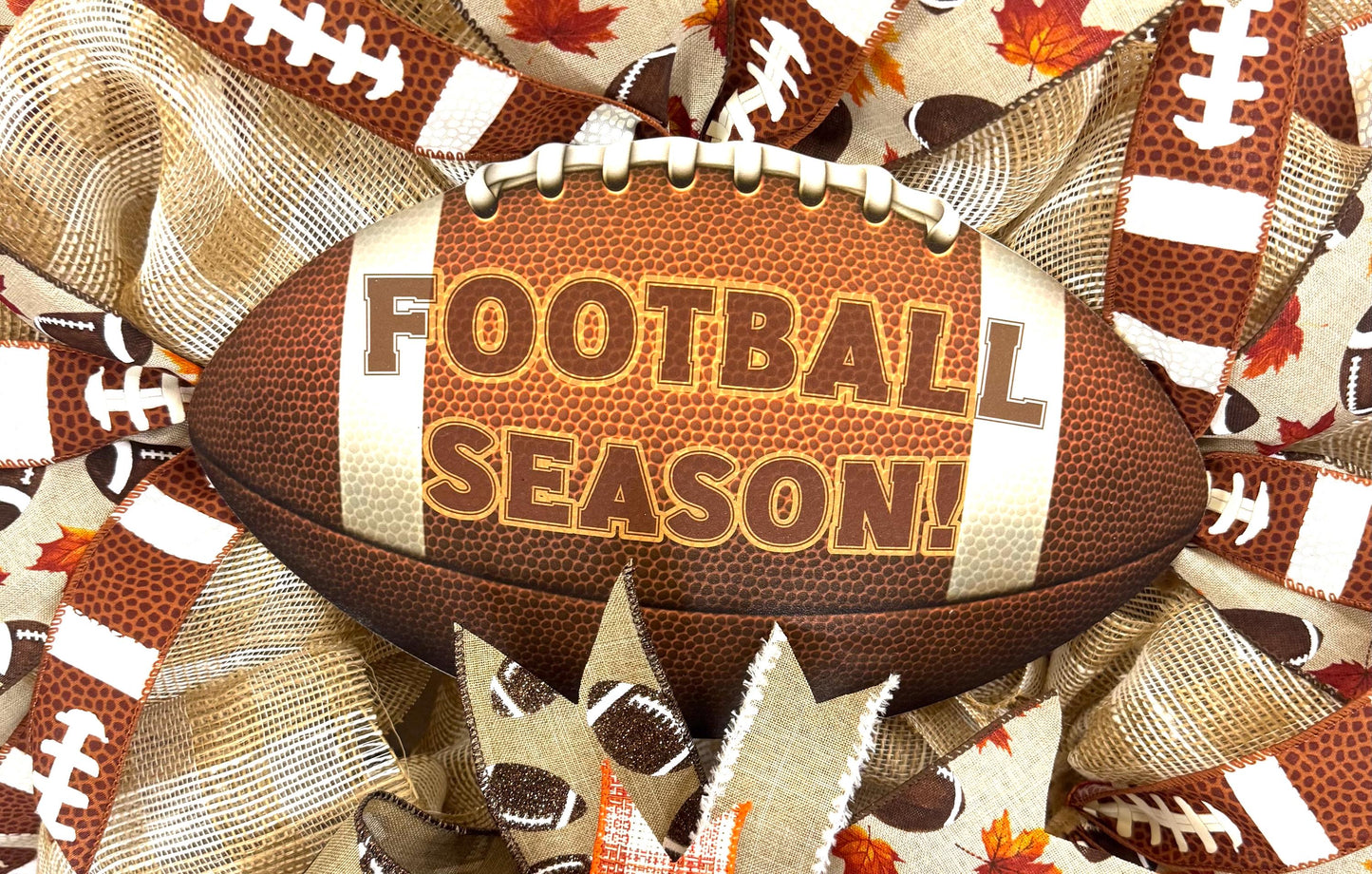 Football Wreath for Front Door, Football Door Hanger, Football Sign, Autumn Home Decor, Fall Football Wreath, Football Porch Decor