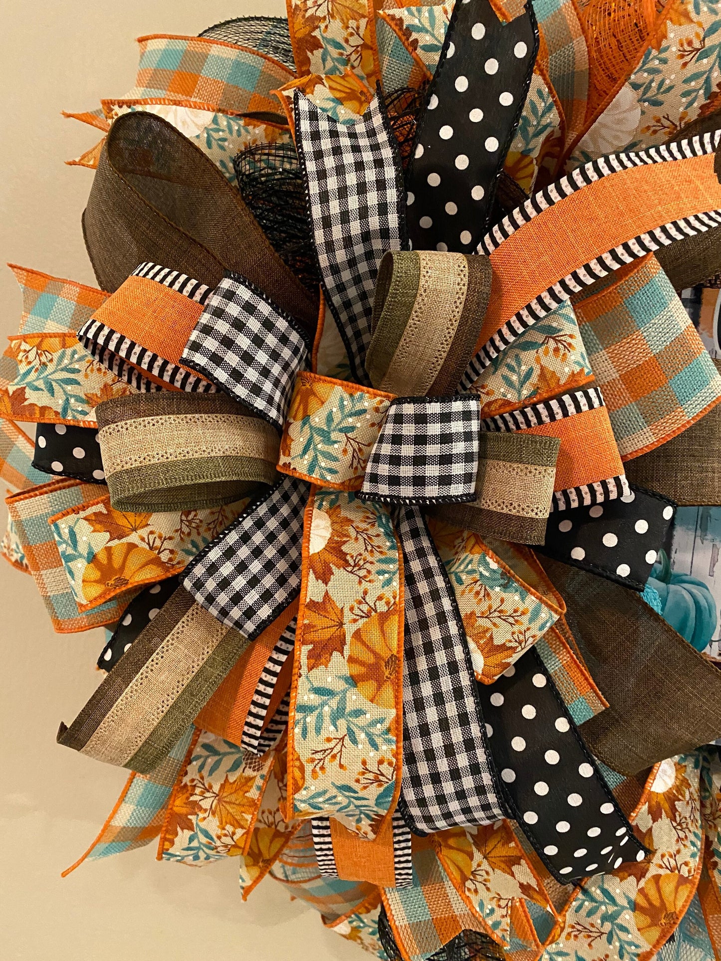 Fall Farmhouse Pumpkin Wreath, Welcome to Our Home Wreath, Fall Everyday Teal Wreath, Fall Farmhouse Welcome to Our Home Wreath