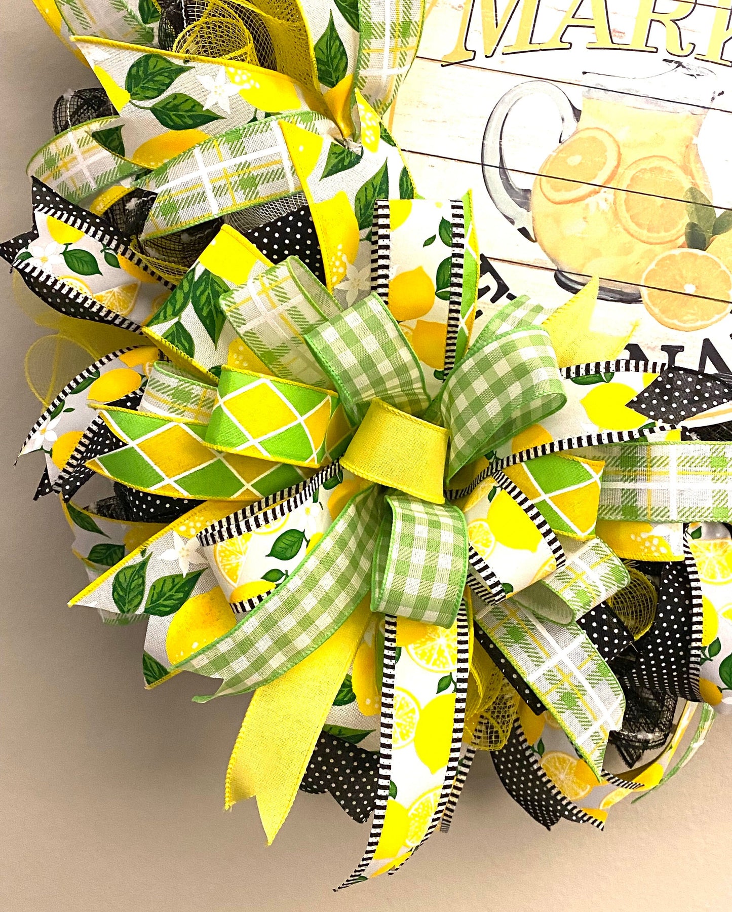 Lemonade Wreath for Door, Lemonade Wreath for Porch, Spring or Summer Lemonade Wreath for Home, Lemons Wreath for Door