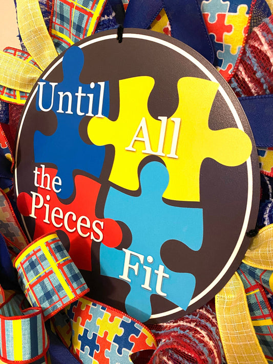 Autism Awareness Wreath for Door, Autism Awareness Wreath For Home, Autism Awareness Wreath for Porch, Autism Awareness Home Decoration