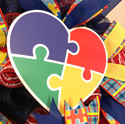 Autism Awareness Wreath for Front Door, Autism Awareness Wreath For Porch, Autism Awareness Home Decoration, Autism Awareness Door Hanger