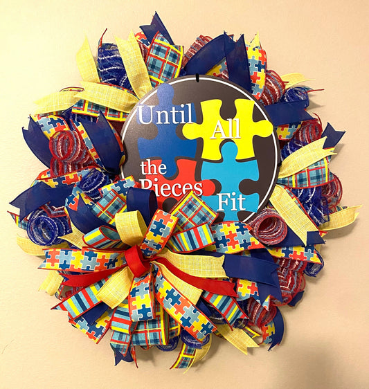 Autism Awareness Wreath for Door, Autism Awareness Wreath For Home, Autism Awareness Wreath for Porch, Autism Awareness Home Decoration