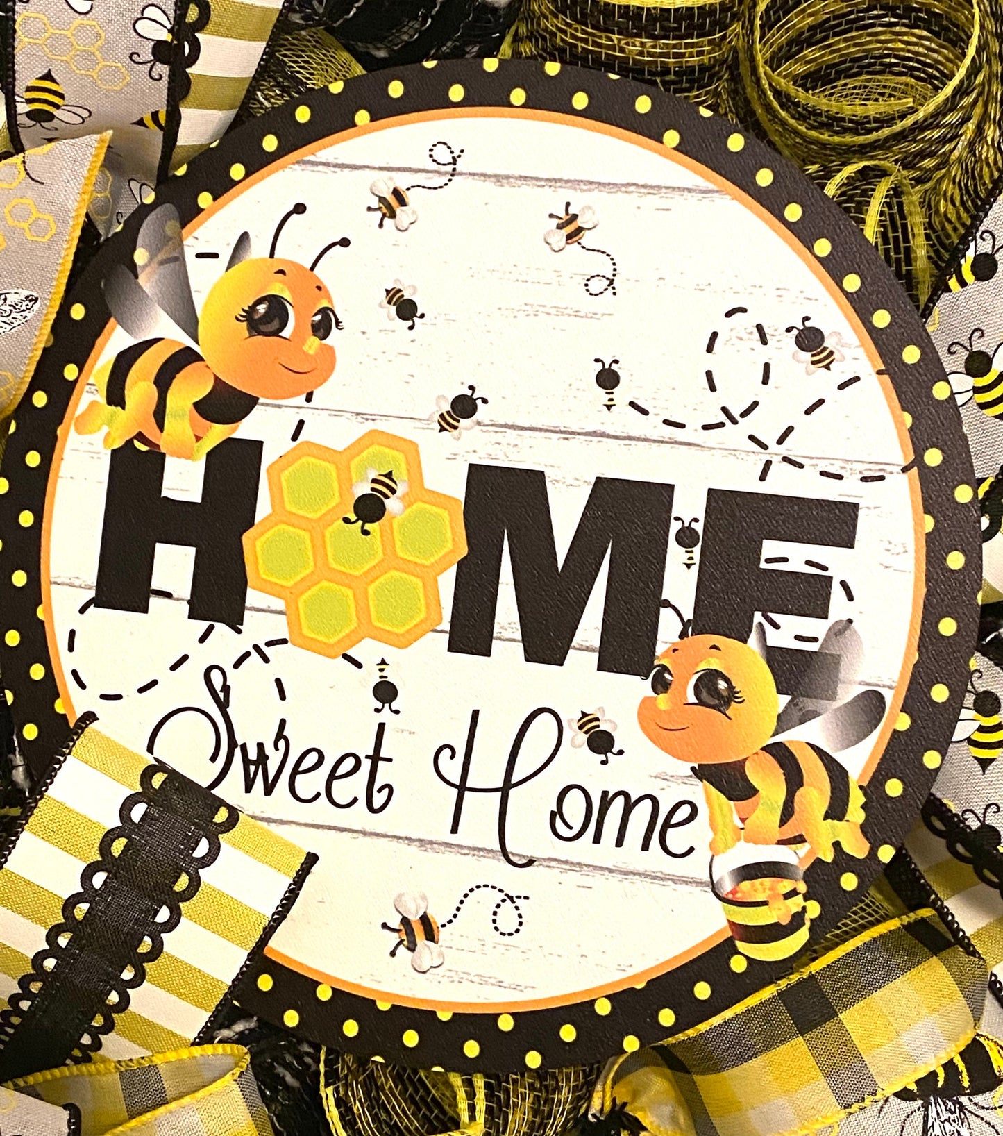 Home Sweet Home Wreath for Front Door, Home Sweet Home Bee Wreath, Bee Wreath for Home, Bee Door Hanger, Bee Home Decoration