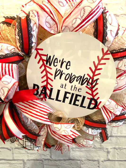 Baseball Wreath for Front Door, Baseball Wreath for Porch, Baseball Hime Decoration, Baseball Door Hanger, Baseball Porch Decoration