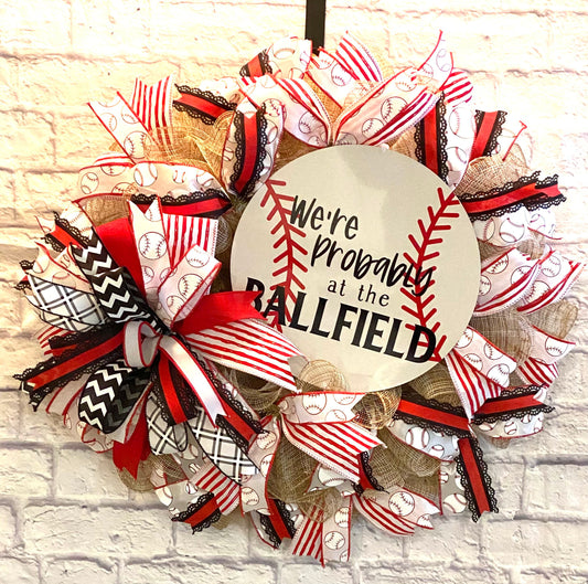 Baseball Wreath for Front Door, Baseball Wreath for Porch, Baseball Hime Decoration, Baseball Door Hanger, Baseball Porch Decoration