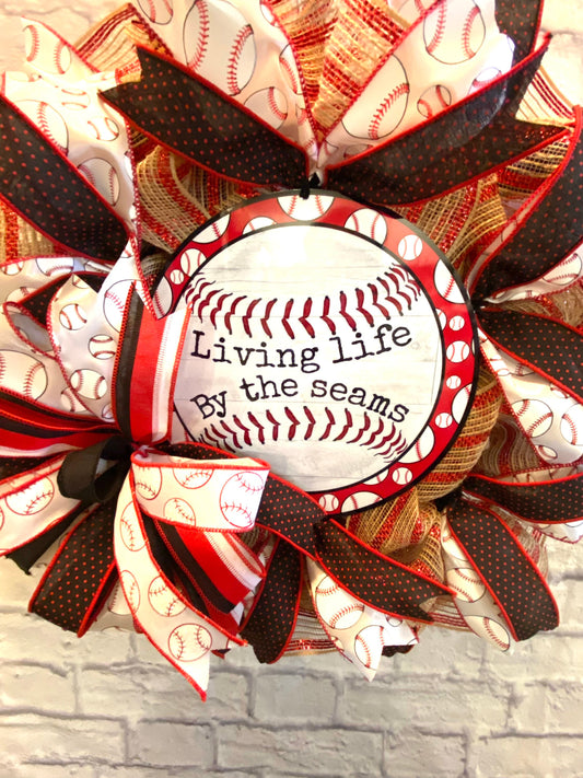 Baseball Wreath for Door, Baseball Wreath for Porch, Baseball Decoration for Home, Baseball Decoration for Door, Baseball door Hanger