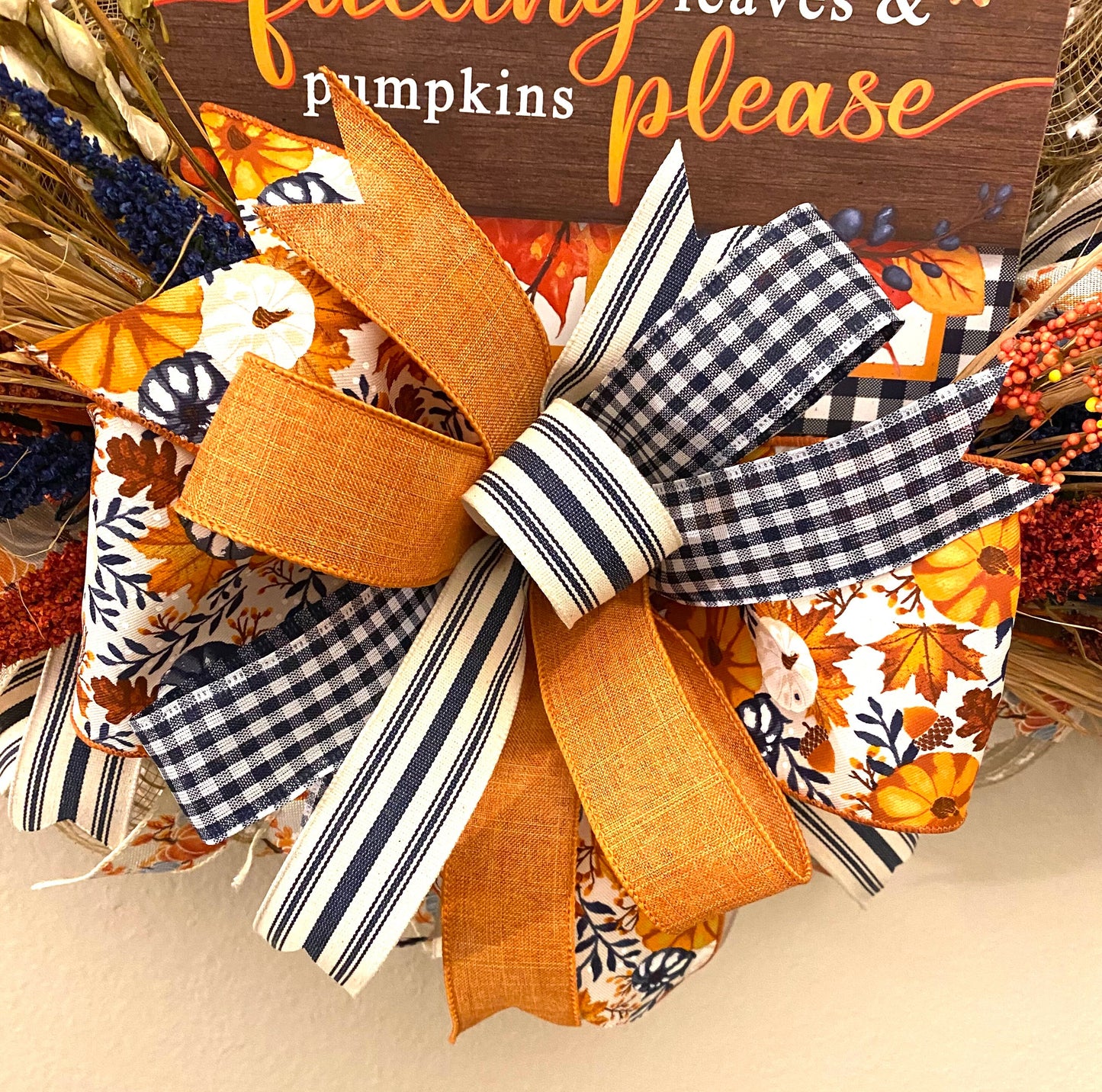 Fall Farmhouse Pumpkin Wreath, Autumn Pumpkin Farmhouse Wreath, Fall Pumpkin Door Hanger, Autumn Pumpkin Door Hanger, Fall Home Decor