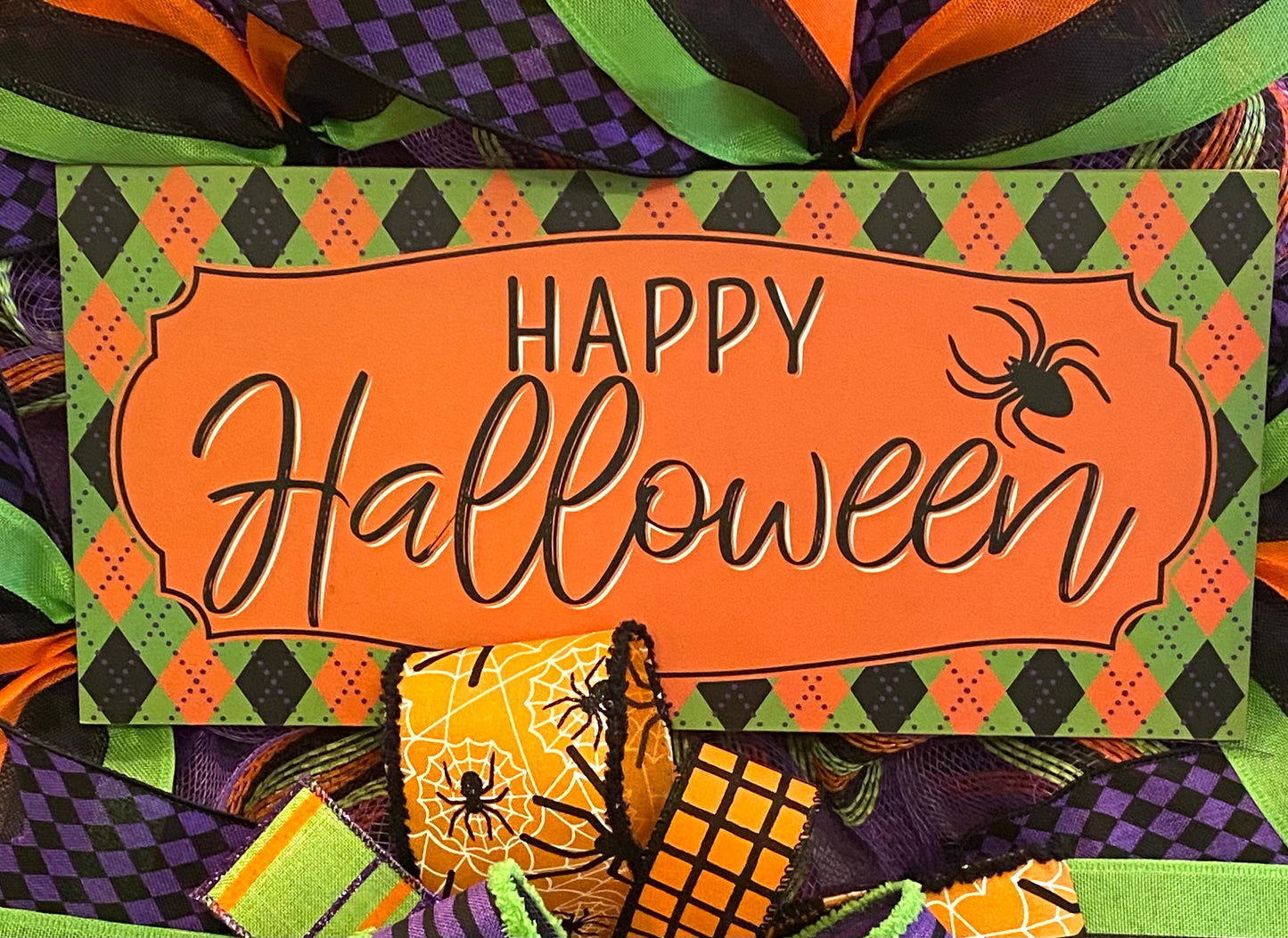 Happy Halloween Wreath for Front Door, Happy Halloween Wreath for Porch, Happy Halloween Home Decoration,  Happy Halloween Door Hanger