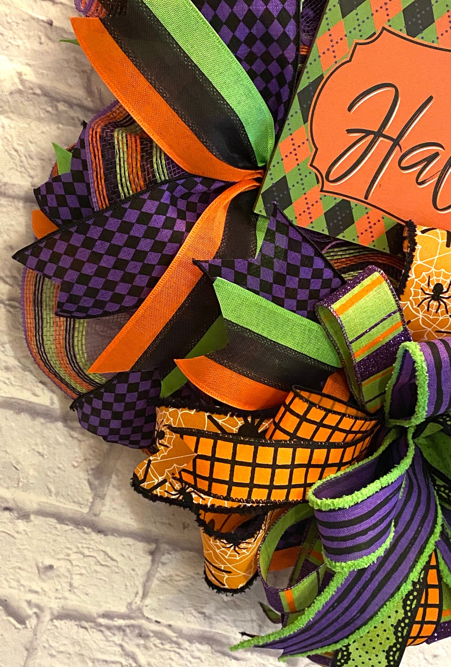 Happy Halloween Wreath for Front Door, Happy Halloween Wreath for Porch, Happy Halloween Home Decoration,  Happy Halloween Door Hanger