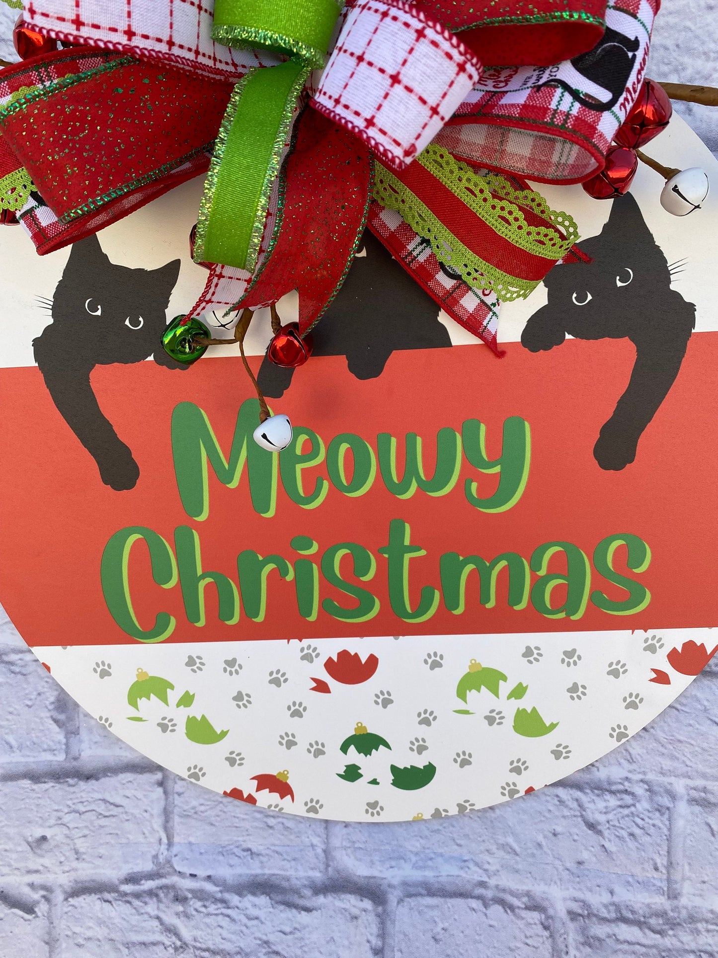 Cat Merry Christmas Door Hanger, Cat Christmas Door Hanger, Cat Door Hanger, Cat Whimsical Door Hanger, Whimsical Cat Home Decoration