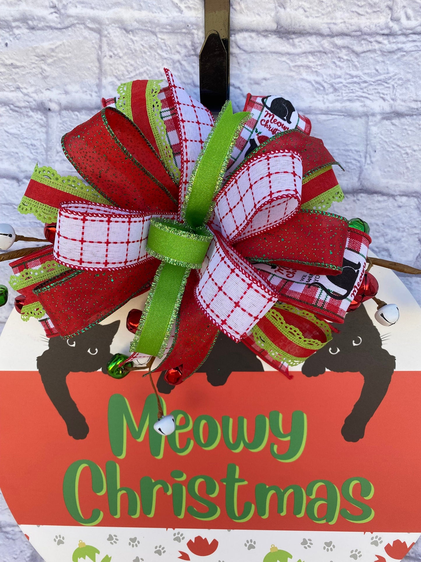 Cat Merry Christmas Door Hanger, Cat Christmas Door Hanger, Cat Door Hanger, Cat Whimsical Door Hanger, Whimsical Cat Home Decoration