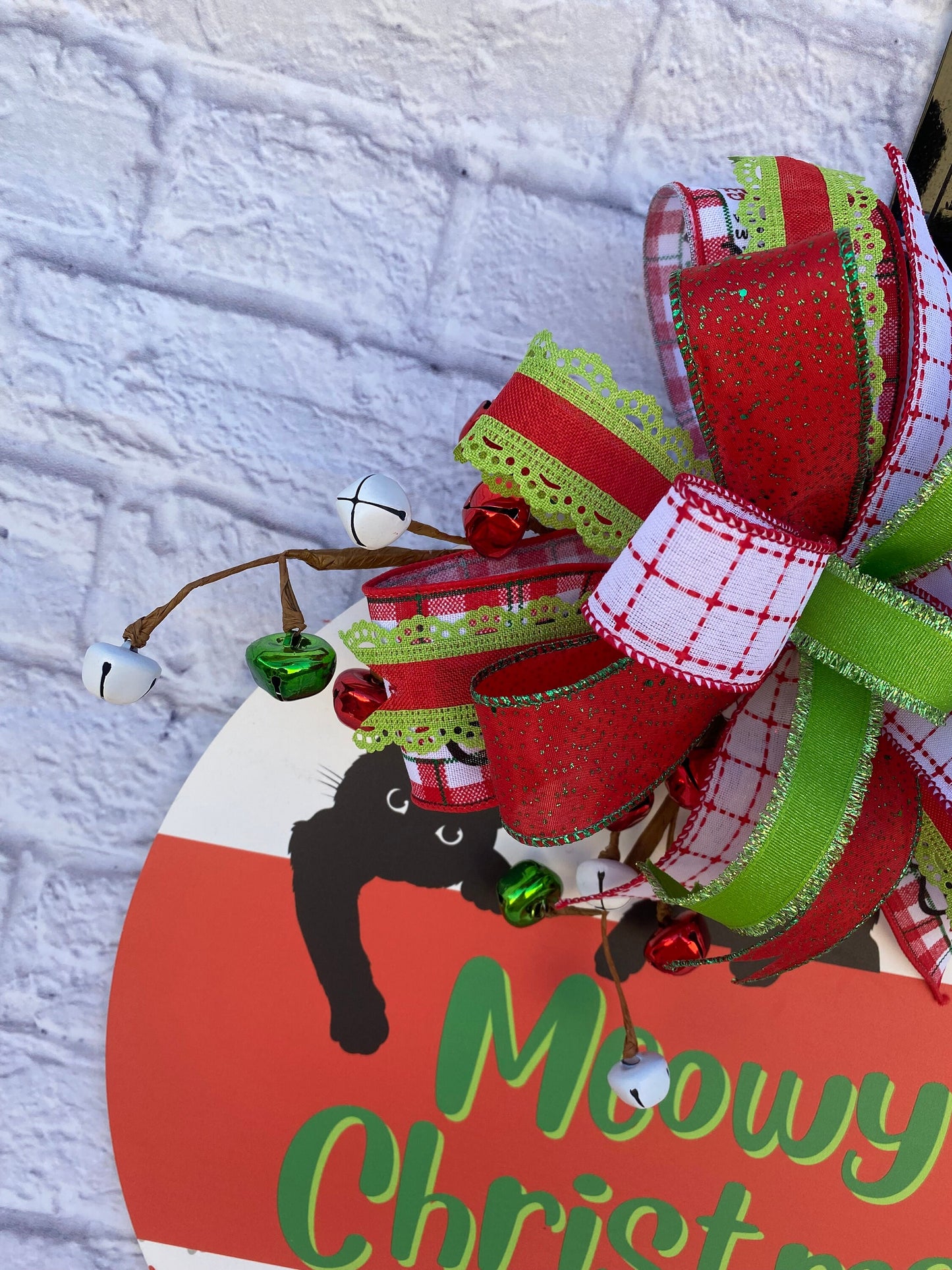 Cat Merry Christmas Door Hanger, Cat Christmas Door Hanger, Cat Door Hanger, Cat Whimsical Door Hanger, Whimsical Cat Home Decoration