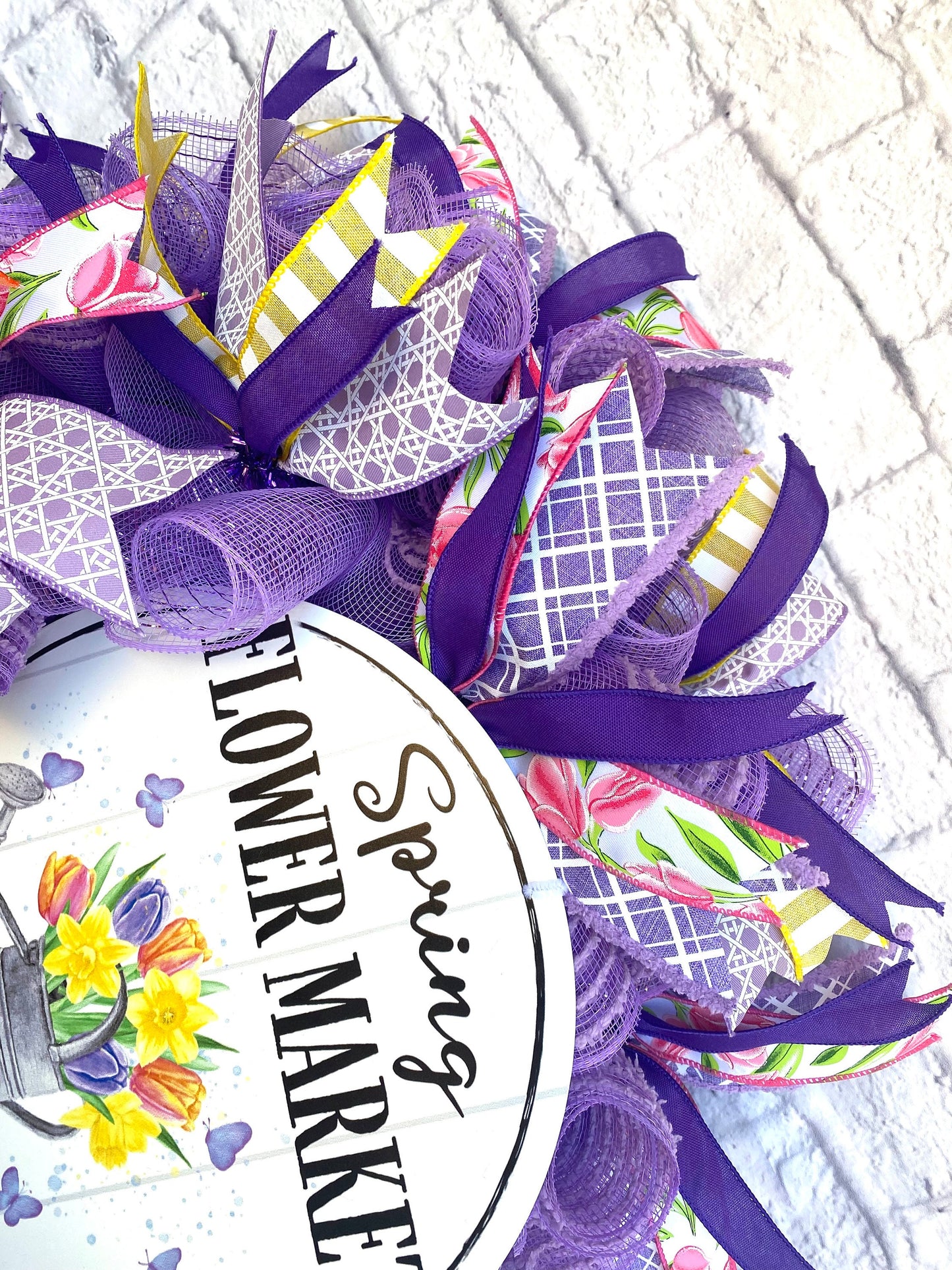 Spring Tulip Wreath for Door, Tulip Home Decoration, Tulip Door Hanger, Spring Porch Decoration, Spring Flower Wreath, Farmhouse Wreath
