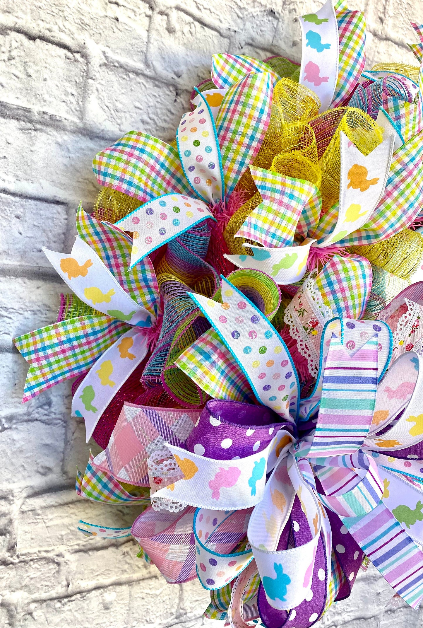 Easter Bunny Wreath, Happy Easter Wreath, Pastel Easter Wreath, Easter Bunny Door Hanger, Easter Bunny Porch Decoration, Easter Home Decor
