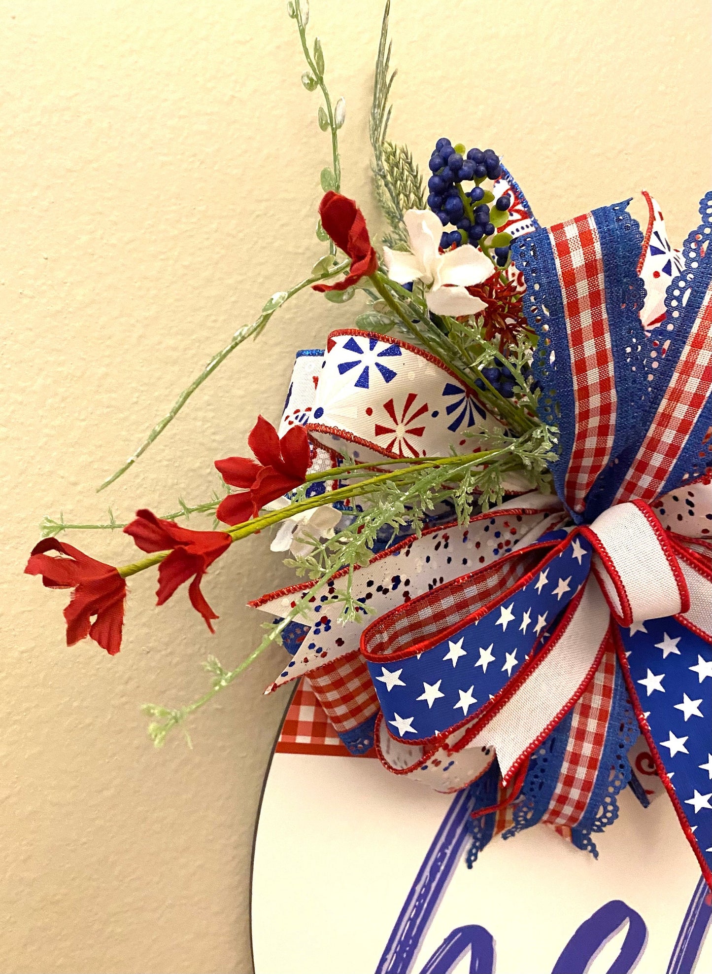 4th of July Decoration, Patriotic Door Hanger, 4th of July Porch Decoration, 4th of July Home Decor, Independence Day Decor,