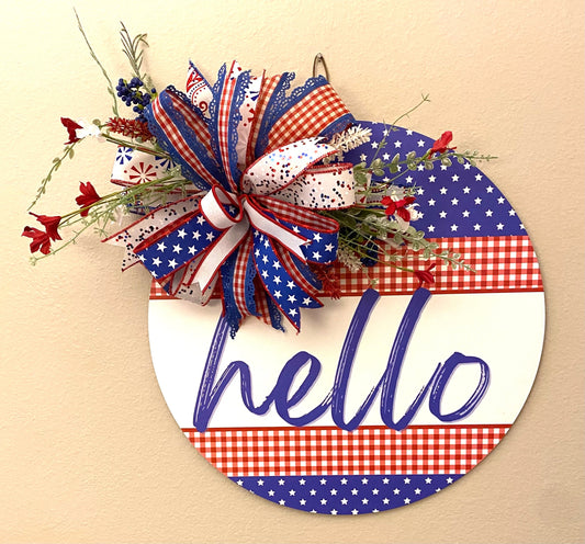 4th of July Decoration, Patriotic Door Hanger, 4th of July Porch Decoration, 4th of July Home Decor, Independence Day Decor,