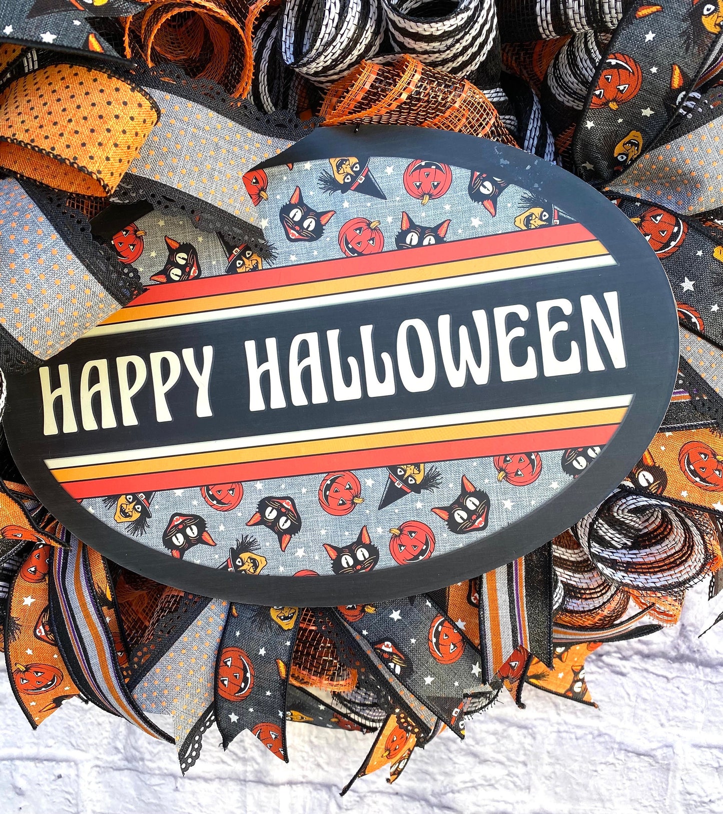 Happy Halloween Wreath, Gothic Halloween Wreath, Cat Halloween Wreath, Halloween Door Hanger, Halloween Home Decoration, Halloween Decor